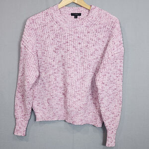 J. Crew Womens Pullover‎ Sweater Pink Marble Cotton Blend Chunky Crew Neck Sz S